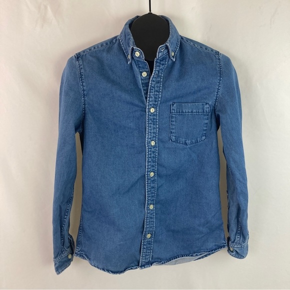 H&m Cotton Denim Button-Down Shirt XS - Picture 8 of 8